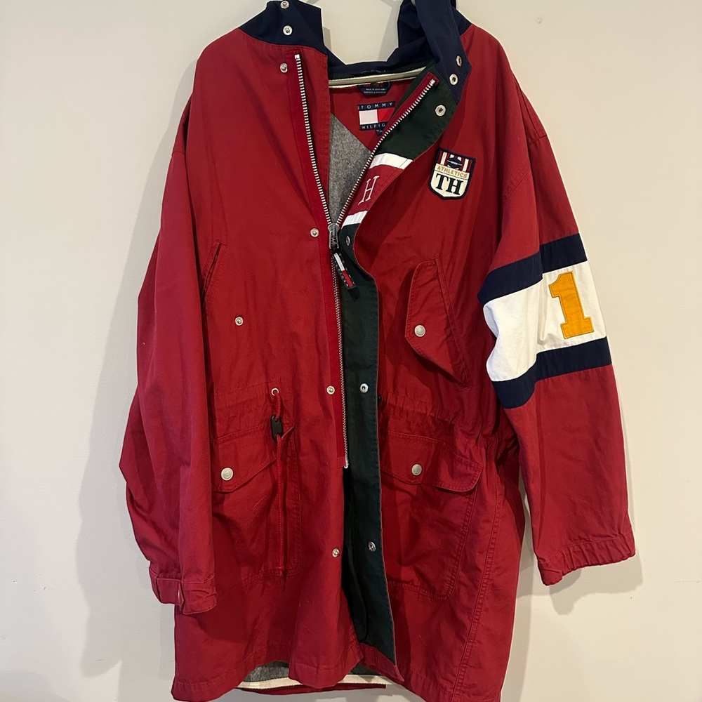 Tommy Hilfiger Red and Gray Pullover